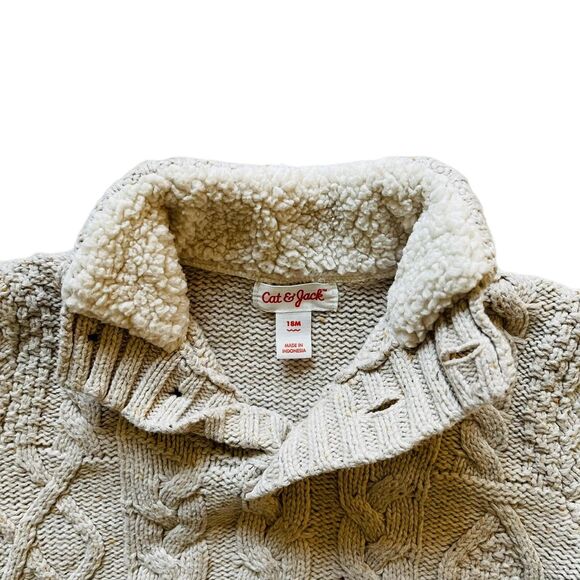Cat & Jack Chunky Cable Knit Sweater Size 18 months - Picture 5 of 5